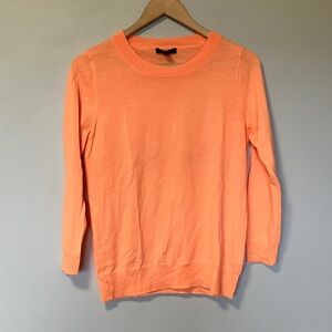 NWOT J. Crew Tippi 100% Merino Wool Bright Orange Crewneck Sweater